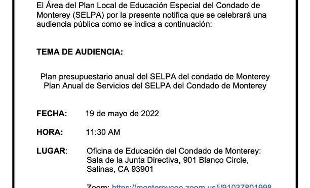 NOTICE OF PUBLIC HEARING, ABP-ASP 2022 Spanish